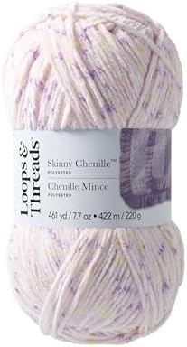 Loops & Threads Skinny Chenille Multi Yarn - Yarn for Knitting, Crochet, Weaving, and Arts & Crafts - Jellyfish Multi, Polyester, 7.7 oz