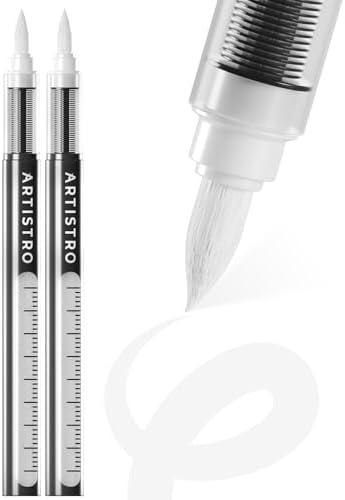 ARTISTRO White Acrylic Paint Markers - Brush Tip - Set of 2