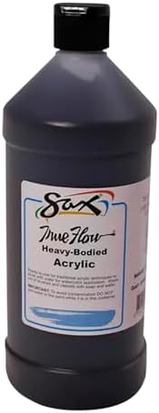 Sax Heavy Body Acrylic Paint for School and Arts and Crafts Use, Mars Black, 1 Quart