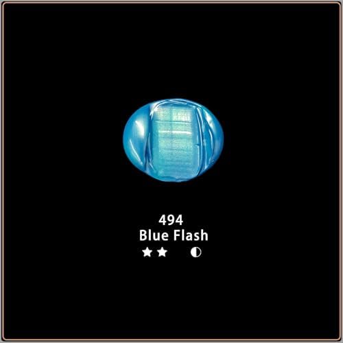 Artecho Blue Flash Acrylic Paint 120ml /4.05oz /4.05oz Tube | Semi Glossy Finish, High Pigment Rich Color Craft Paint for Canvas, Rocks, Wood, Fabric, Ceramic, Non-Toxic