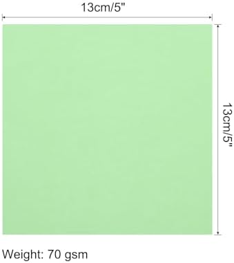 MECCANIXITY 50 Sheet Origami Paper Double Sided Light Green 5x5 Inch Square Sheet for Art Craft Project, Beginners, Gifts Decor