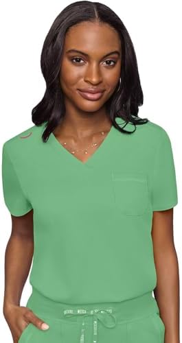 Med Couture Touch Women's Scrub Tops V-Neck Tuck-in Top with 1 Pocket