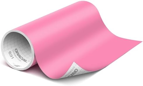 ORACAL 631 Matte Bubble Gum Vinyl Durable Roll Easy to Weed Permanent Adhesive Craft Vinyl for Plotting Machines, Decals & DIY Projects 12” x 10ft