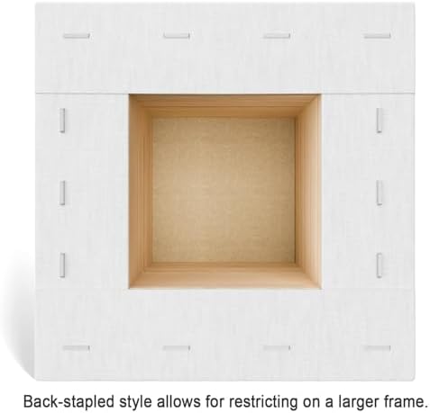 PHOENIX 6x6 Inch 4 Pack Museum Canvas - 2 3/8 Inch Thick Edge Deep Mini Block Canvases for Painting 100% Cotton 11 Oz. Gesso Primed White Blank Professional Art Canvas
