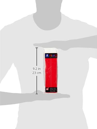 STAEDTLER 8041-200 FIMO Professional Oven-Hardening Polymer Modelling Clay, 454g - True Red (Single Block)