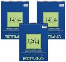 Fabriano 1264 Drawing Pad, 11" x 14", Spiral Bound, 75 lb., 3-Pack