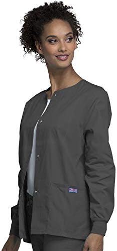 Cherokee WW Originals Scrubs Jacket for Women Snap Front 3 Pockets