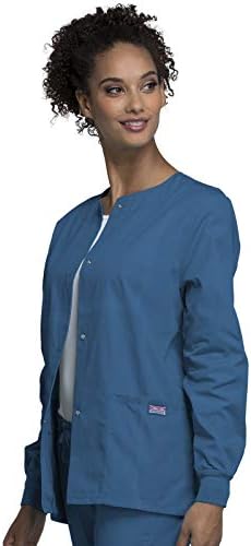 Cherokee WW Originals Scrubs Jacket for Women Snap Front 3 Pockets