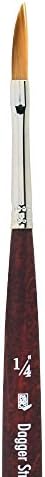 Princeton Velvetouch, Series 3950, Paint Brush for Acrylic, Oil and Watercolor, Mini- Dagger Striper, 1/4 Inch