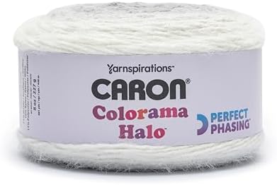 Caron Colorama Halo Cake Ombre Yarn for Crocheting, Graphite Frost, 2-Pack