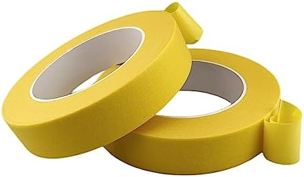 Yellow Masking Tape, 1 Inch x 55 Yards, 2 Rolls