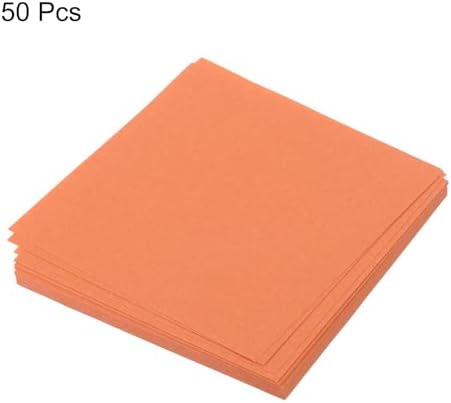MECCANIXITY 50 Sheet Origami Paper Double Sided Dark Orange 2.5x2.5 Inch Square Sheet for Art Craft Project, Beginners, Gift Decoration