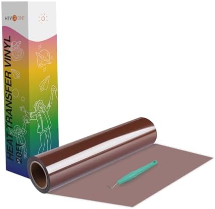 HTVRONT Heat Transfer Vinyl Brown HTV Rolls, 12" x 20ft
