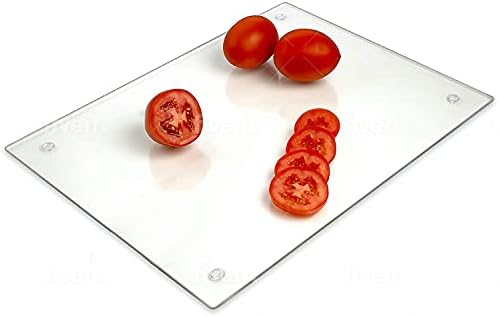 Tempered Glass Cutting Board – Long Lasting Clear Glass – Scratch Resistant, Heat Resistant, Shatter Resistant, Dishwasher Safe. 14 X 18 Inch