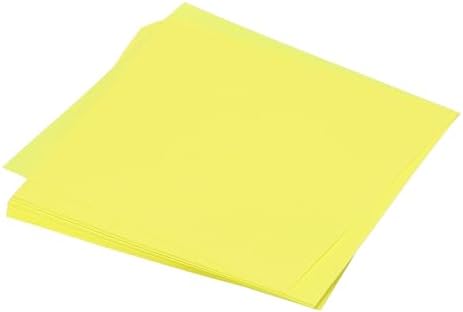 MECCANIXITY 50 Sheet Origami Paper Double Sided Fluorescent Yellow 3x3 Inch Square Sheet for Art Craft Project, Beginners, Gifts Decor