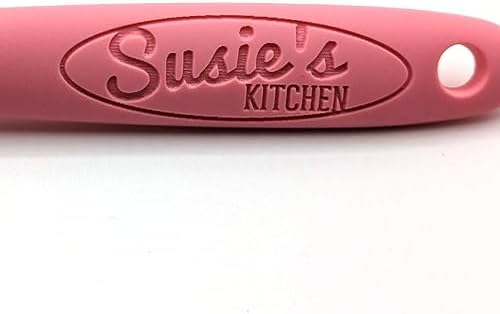 Customizable Silicone Spoon - Personalized Kitchen Tool for Unique Cooks - Heat-Resistant, Non-Stick, and Ergonomic - Your Name Embossed - Perfect Gift Idea (Mint Green) (Pink)