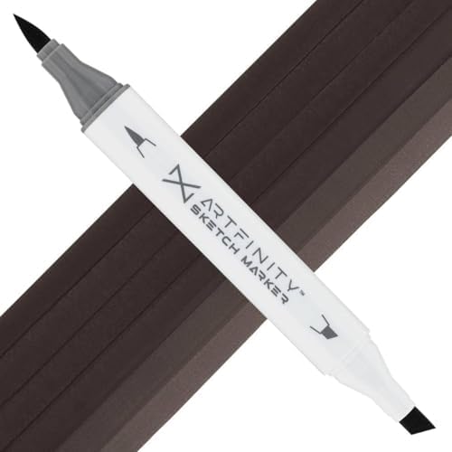 Artfinity Sketch Markers - Warm Gray 7 WG7, Vibrant, Professional, Dye-Based Alcohol Markers for Artists, Drawing, Travel, & More