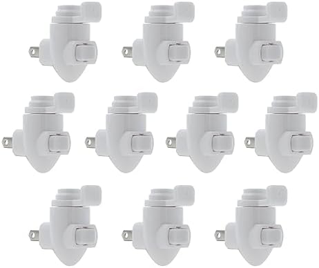 Creative Hobbies Plug In Night Light Module, White Plastic, Great for Making Your Own Decorative Night Lights, Pack of 10
