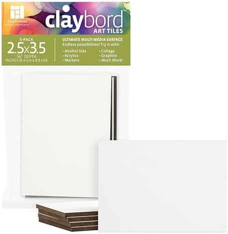 Ampersand Claybord | 2.5x3.5-5pk | 1/8" Flat|Ink & Acrylic Painting Panel