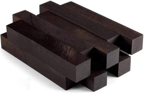 Qilery 10 Pcs Exotic Wood Pen Blanks Turning Supplies DIY Crafts Hardwood Pen Blanks Turning Kit, 5 x 3/4 x 3/4 Inch (Gaboon Ebony)