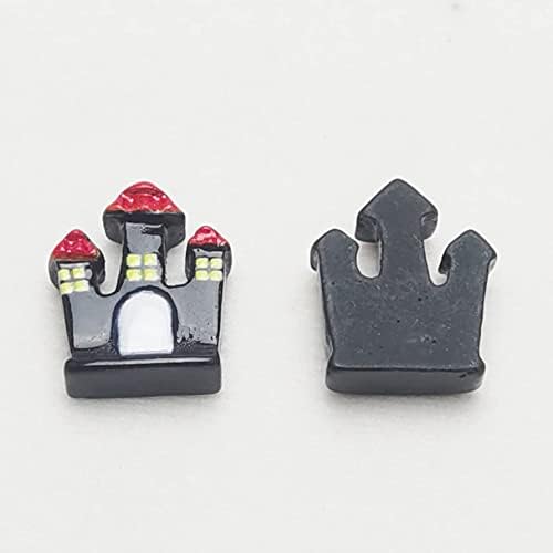 LibiIine 100pcs Mix Lots Flatback Resin Buttons Flat Back Scrapbooking Resin Flatback Craft (Halloween Lots)