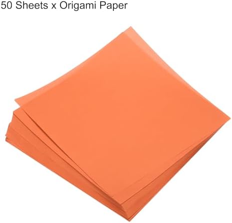 MECCANIXITY 50 Sheets Origami Paper Double Sided 8x8 Inch(20x20cm) Square Sheet for Art Craft Project, Beginners, Gifts Decor, Orange