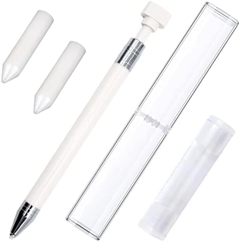 ZYNERY Diamond Painting Pen with Wax, Refillable Wax Pen, Rotating Glue Point Drill Pen for Nail Art Rhinestones, Diamond Art Accessories and Tools, Quickly Pick Up Beads Gems (White)