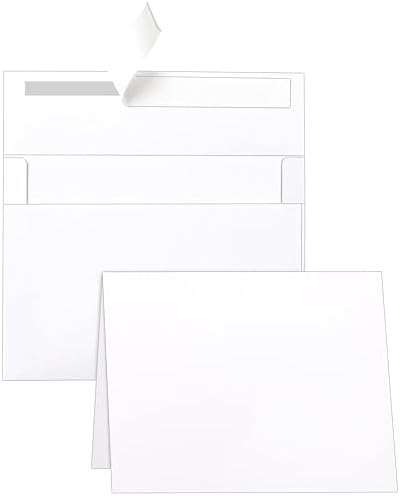 Silunkia 20 Packs White Blank Greeting Cards with Envelopes 5 x 7