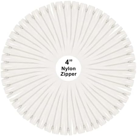 Mandala Crafts 100 PCs Off White Closed-End 4 Inch Nylon Zippers for Sewing