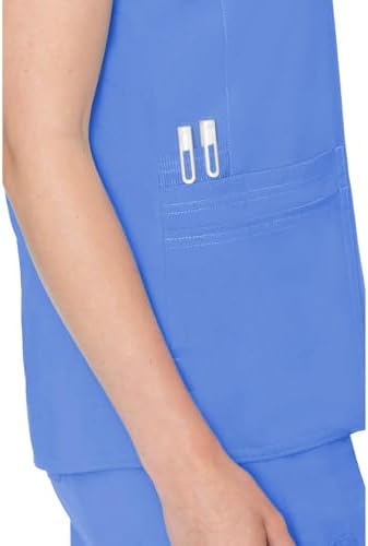 Med Couture Touch Scrub Top for Women Raglan Sleeve 6 Pockets Modern Fit