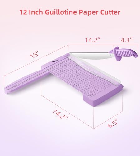 Firbon 12" Guillotine Paper Cutter with Hidden Ruler, Compact Paper Trimmer