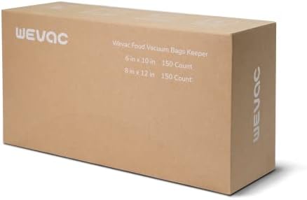 Wevac 150 Pint 6"x10" & 150 Quart 8"x12" Vacuum Sealer Bags, Keeper Box