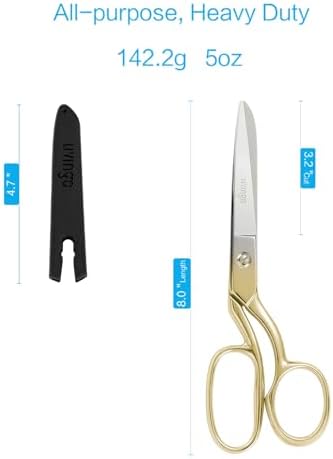 LIVINGO 8" Fabric Scissors Heavy Duty Multipurpose Dressmaker Shears