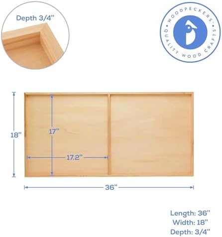 Birch Painting Panel 18 x 36 x 3/4-inch, Pack of 4 Large Wood Canvas Boards for Painting, Blank Sign for Wall Art Sets, by Woodpeckers