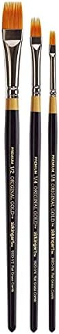 KINGART Original Gold 9120 Series, Golden Taklon Rake/Comb 3 Pc. Set