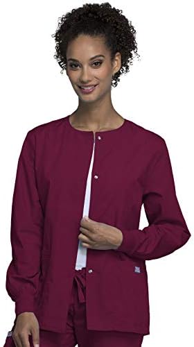 Cherokee WW Originals Scrubs Jacket for Women Snap Front 3 Pockets