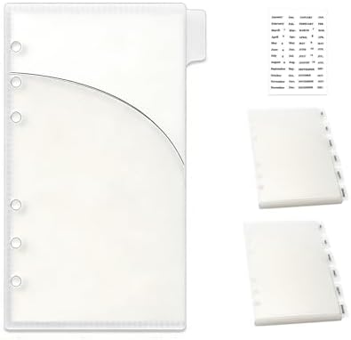 NatSumeBasics 12 Cash Envelopes A6 Binder 6-Tab Divider Pockets