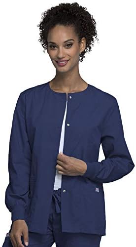 Cherokee WW Originals Scrubs Jacket for Women Snap Front 3 Pockets