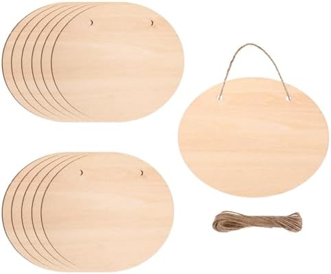 MECCANIXITY Unfinished Hanging Wood Sign Blank 6"x5" Style 7 12 PCS