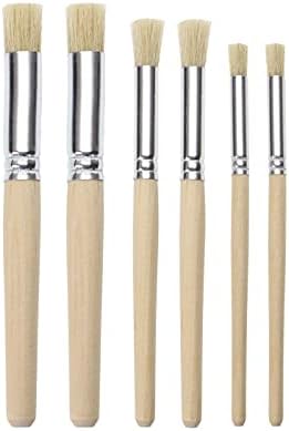 Wooden Stencil Brush Penta Angel Natural Wood Bristle Template Art Paint Brushes for Acrylic Oil Watercolor Painting on Wood Wall Paper and Crafts Project DIY (6)