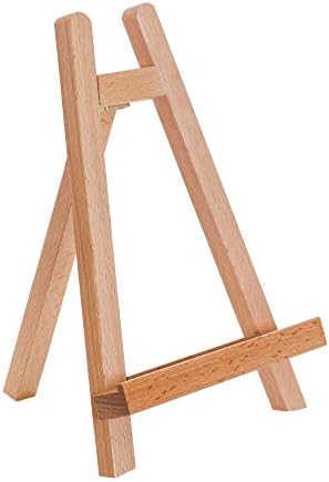 U.S. Art Supply 10.5" Small Wooden Tabletop Easel for Painting | Display Stand - A-Frame Table Top Easel, Canvas Holder