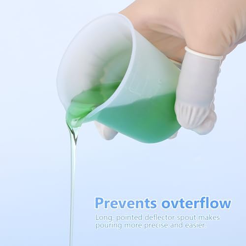 KISREL Silicone Measuring Cup for Resin, Resins Supplies with 600ML+250ML+ 100ML Cups, Resin Mixing Cups, Silicone Stir Sticks, Epoxy Mixing Cup
