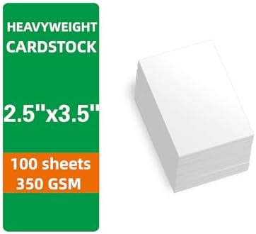 100 Sheets Cardstock 2.5x3.5 Thick Paper 130lb/350gsm