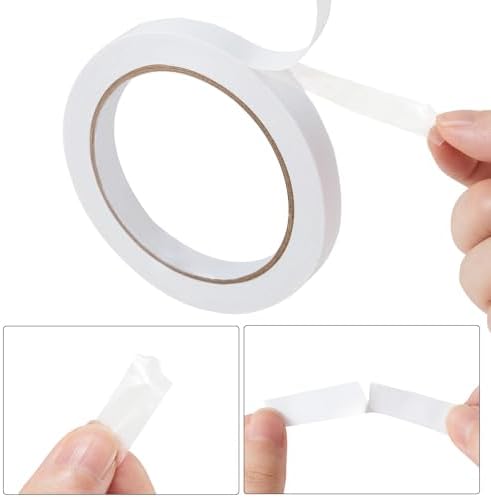 1/4" 4 Rolls Double Sided Adhesive Sticky Tape for Arts, DIY, Card Making, Crafts, Photography, Scrapbooking, Gift Wrapping, Office School Stationery Supplies, Home Supplies (Width: 6mm)