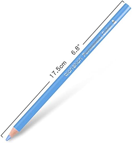 12 Blue Colored Pencils Oil Based, Pre-sharpened Wooden Color Pencils Set