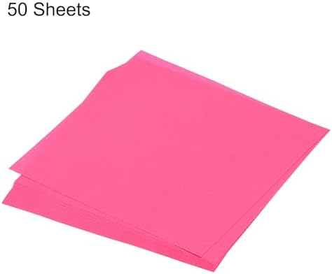 MECCANIXITY 50 Sheet Origami Paper Double Sided Fluorescent Pink 3x3 Inch Square Sheet for Art Craft Project, Beginners, Gifts Decor