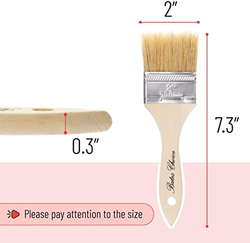 Bates- Chip Paint Brushes, 2 Inch, 9 Pack, Natural Bristle with Wood Handle
