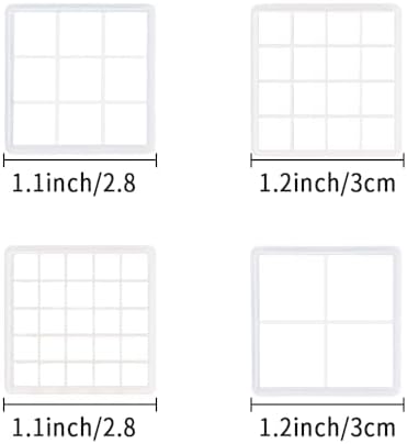 Xaekicr Grid Square Polymer Clay Cutters Set – 4PCS Geometric Clay Cutters for DIY Jewelry Making, Clay Tools for Polymer Clay Molds and Earring Projects