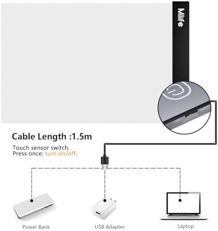 B4 LED Light Pad - Upgraded Diamond Art Light Box Dimmable Tracing Light Board, Sketching, Animation, Drawing Light Box with 4 Fasten Clips
