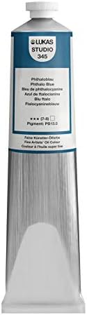 Lukas Studio Artist Oil Color Paints - High-pigment oil paint made with natural binder for artist, painting, & more! - [Phthalo Blue - 200 mL]